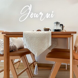 【古尔尼亚】法式桌旗高级复古氛围感色织立体提花防水茶台几布