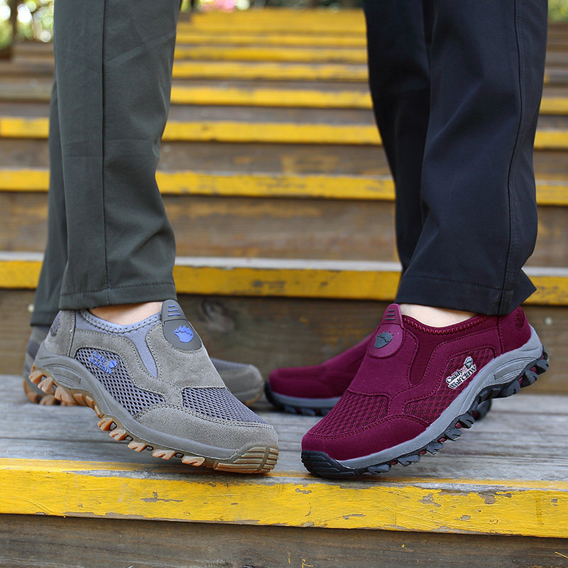 夏季牛筋底男鞋耐磨网面鞋男士防B滑运动休闲鞋中老年大码鞋爸爸