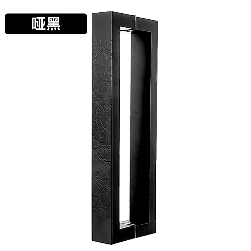 中式大门拉手古铜玻璃门拉把手不锈钢祥云实X木门方管拉手