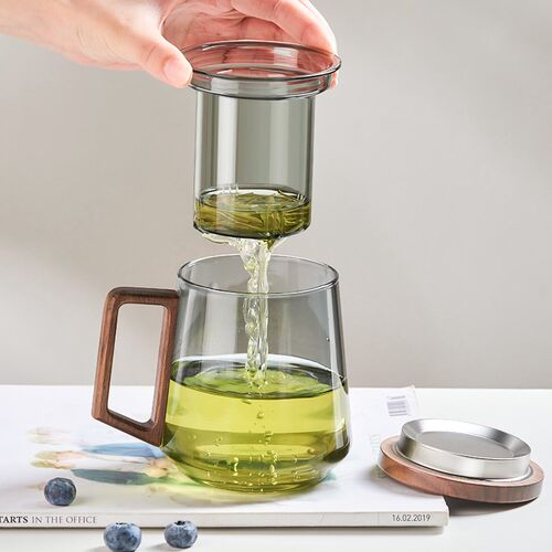 泡茶杯玻璃茶h水分离过滤绿茶玻璃杯办公室喝茶个人水杯子
