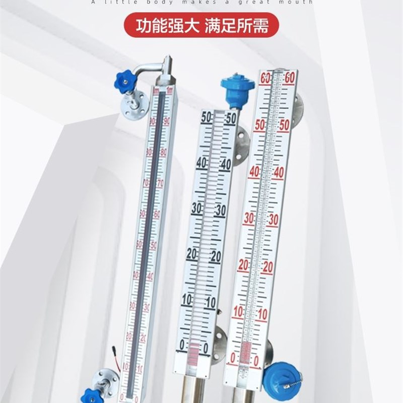 磁翻板液位计带远传4-20mA磁性开关浮球液位变送器PP顶侧装水油位