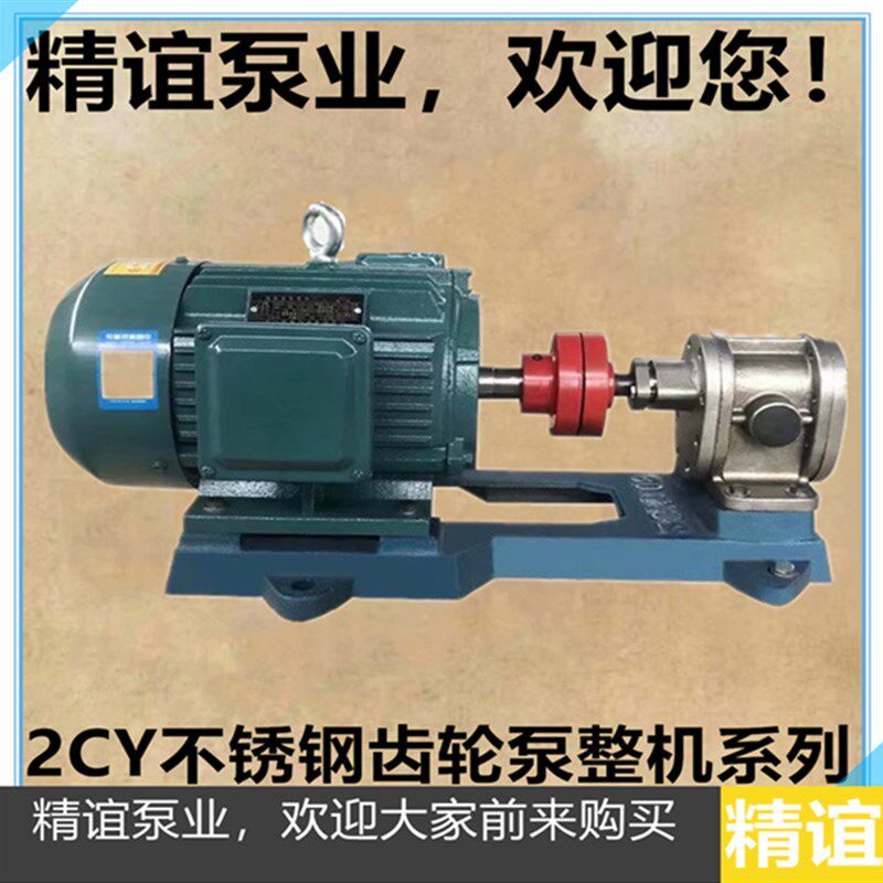 精谊高温电动304材质2CY-4.2/2.5不锈钢齿轮泵高压泵化工泵电机组