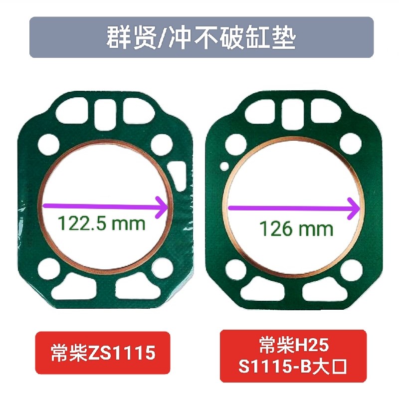 常柴ZS1115-B大口 L24-B大孔防冲节油气缸垫单缸柴油机群贤冲不破