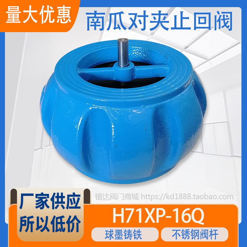 南瓜型对夹止回阀H71X-16Q不锈钢杆水管逆止阀泵房单向阀4寸DN100