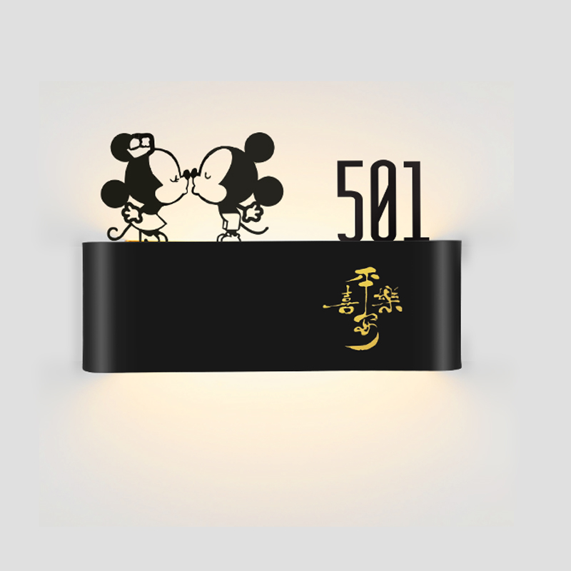 发光门牌号充电定LED门牌灯入户号码牌创意数字标识提示牌接电