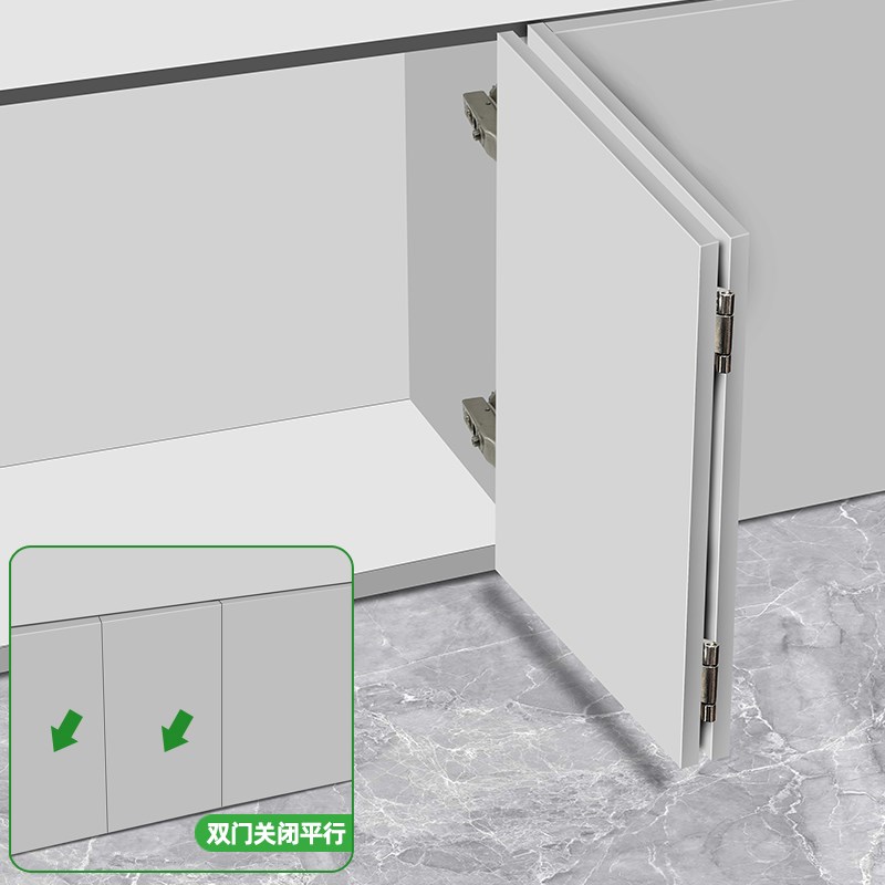 80度平装门内折叠双杯铰链平面双开门折叠翻版合页橱柜衣柜门铰