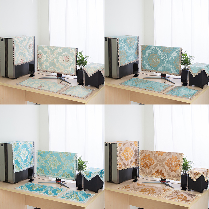 欧式键盘显示屏4寸电脑防尘罩主机鼠标音箱响布艺装饰盖布蒙布套