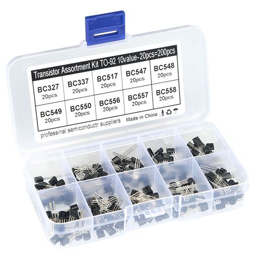 10种规格200只装三极管盒装包TO-92 BC337 BC327 BC517 BC550现货
