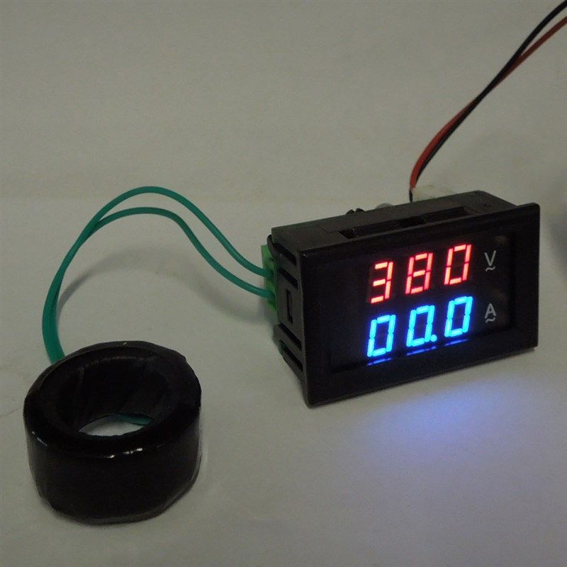 交流电压表电流表数显二合一双表市电AC220v三相380V LED数字表头