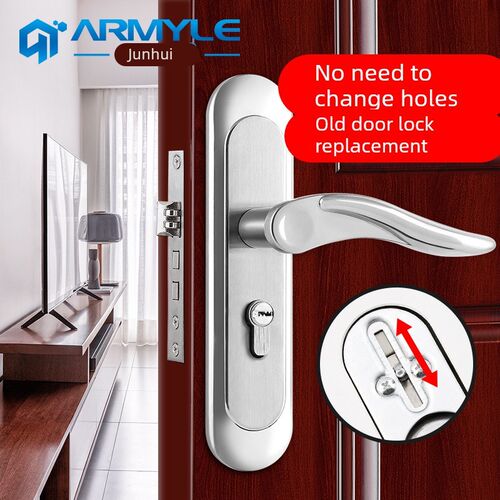 室内卧室房门锁可调节免改孔锁锁心家用实木门把手通用型锁具单舌