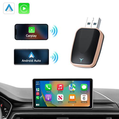 跨境热销无线carplay盒子安卓车机互联模块Auto二合一车载智能盒