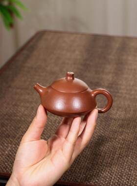 宜兴迷你紫砂壶100ml半手工合瓢某革紫泥家用功夫小茶壶茶具