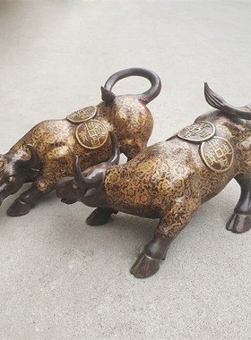 铜牛摆件一对生肖牛家居玄关办公室铜牛礼品摆件