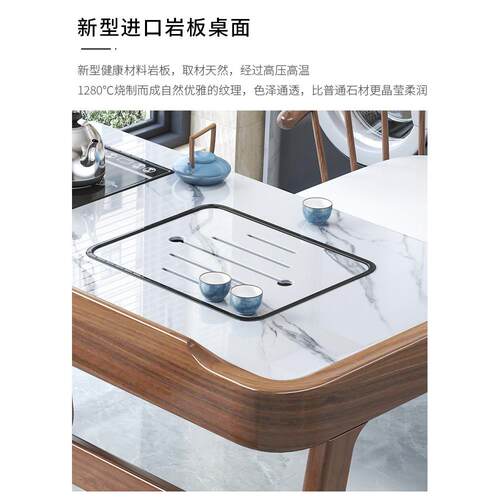 阳台茶桌椅组合小户型家用轻奢实木小茶台新中式茶几茶具套装一体