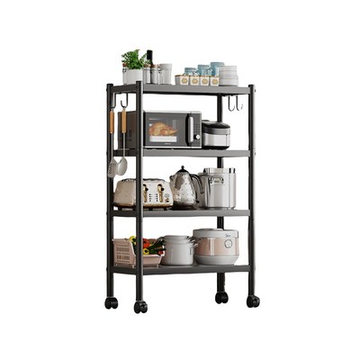 碳钢材质可移动微波炉置物架家用多层收纳架免打孔厨房落地置物架