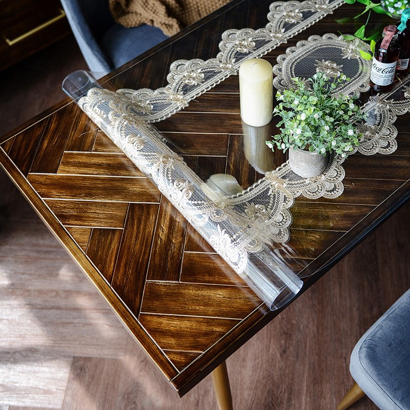 桌面软玻璃pvc蕾丝桌布防水防油免洗茶几透明垫防烫水晶板餐桌垫