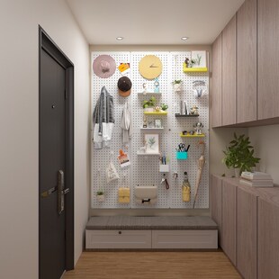 定制尺寸洞洞板壁挂式收纳架展示架置物架金属办公室储物架装饰