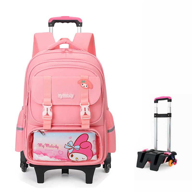 儿童拉杆书包女生小学生一二三到六年级防水爬楼女童拉杆式大容量