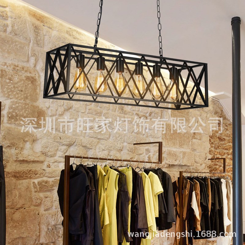 工业风吊灯创意个性餐厅酒吧火锅烧烤店铁艺复古美式收银吧台灯