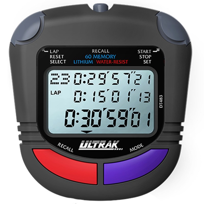 电子秒表DT483定尔志ULTRAK奥赛克60道3排显示计时器田径训练跑步