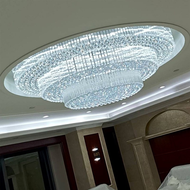 圆形酒店大堂宾馆宴会厅饭店KTV餐厅客厅吸顶大型水晶灯工程灯具