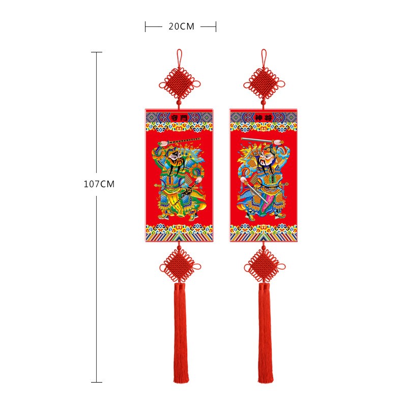 烫金杨柳青门神大挂件木质工艺品中式装修挂饰特色装饰礼品