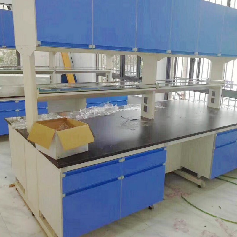 供应钢木边台实验台学校理化板实验桌实验室工作台中央操作台