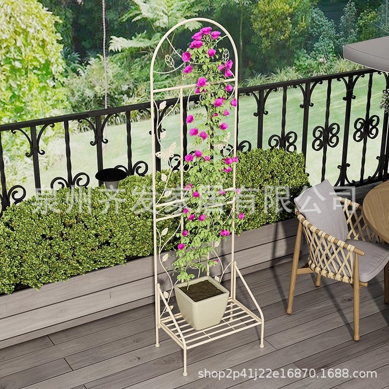 植物花架爬藤架网架带底座花盆置物庭院阳台月季攀爬牵引架铁艺