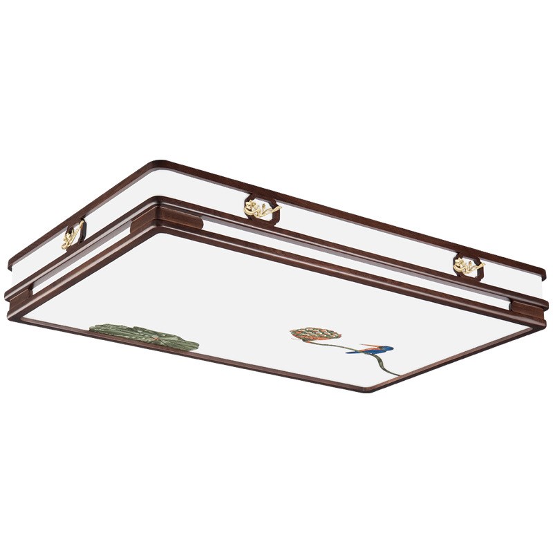 新中式吸顶灯实木客厅灯简约现代中式灯具套餐厅卧室灯金丝檀仿古