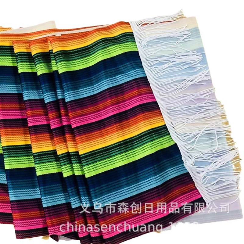 墨西哥派对装饰用品串旗fiesta字母气球五彩纸扇插签桌布套装