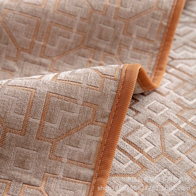 新中式实木沙发坐垫四季通用防滑雪尼尔沙发垫客厅沙发套罩巾