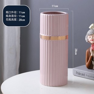 陶瓷花瓶摆件客厅现代简约家居欧式芦苇草插花假花仿真花装饰品