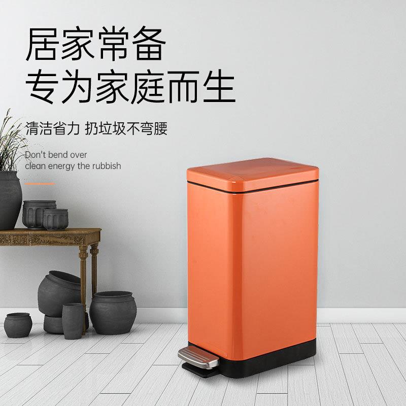 不双层锈0钢垃圾桶1升客厅卫生间公室15升脚踏式纸篓FQ-CW长收纳