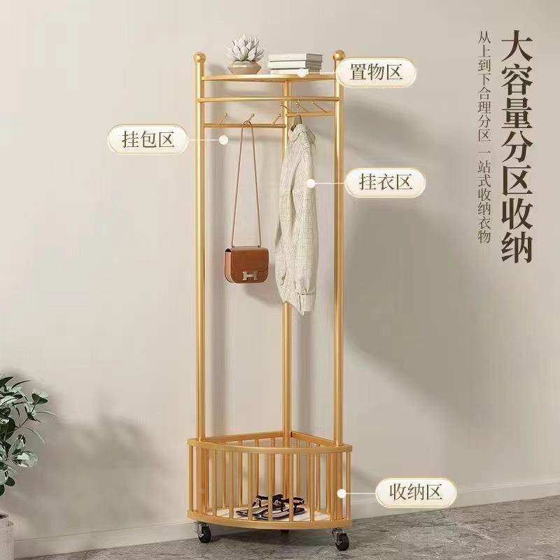 转MZN角衣帽架简包易家挂落地用客厅挂衣架立式架创意收纳家用置
