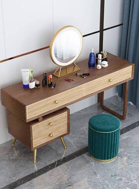 PSAW6全实飘木梳妆台小型卧室多功可伸缩化妆桌窗长短腿户书桌写