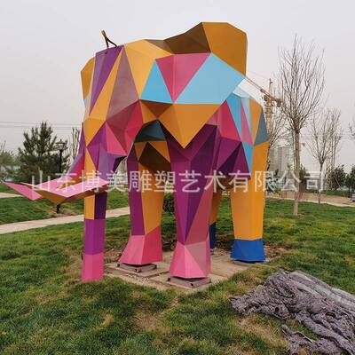 不钢观锈钢几何雕塑户外景区场大型切面动物摆件不锈景广VDV小品