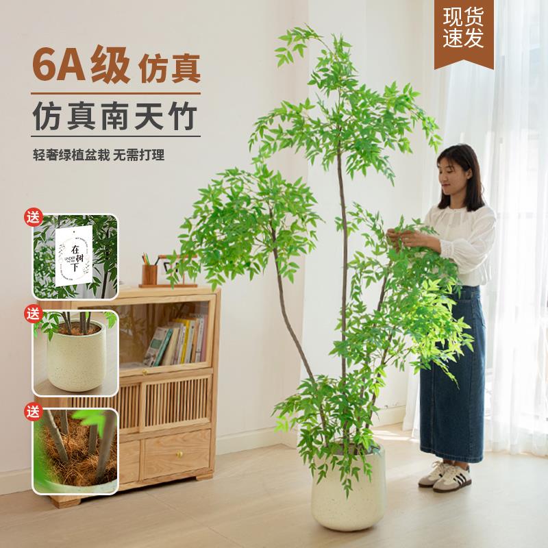 仿真绿植竹室内客厅落地大型栽摆件仿生植盆物轻奢造GXC景南假花