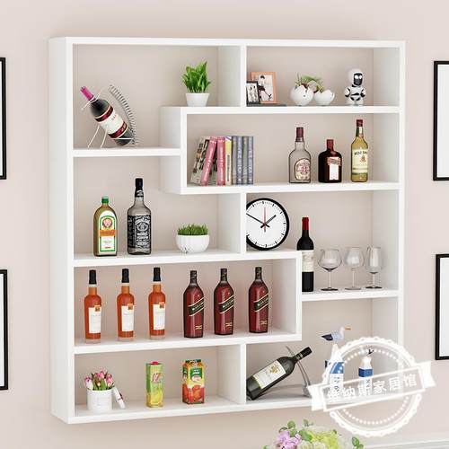 KQ1简约现代酒架红酒厅架壁UWZ挂式家用餐墙B上悬挂式酒柜商店装