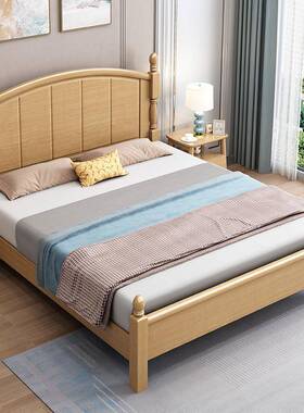 中式实木床WTU1.代8米榉木1M.5双人床经济型简约现储家具主卧室物