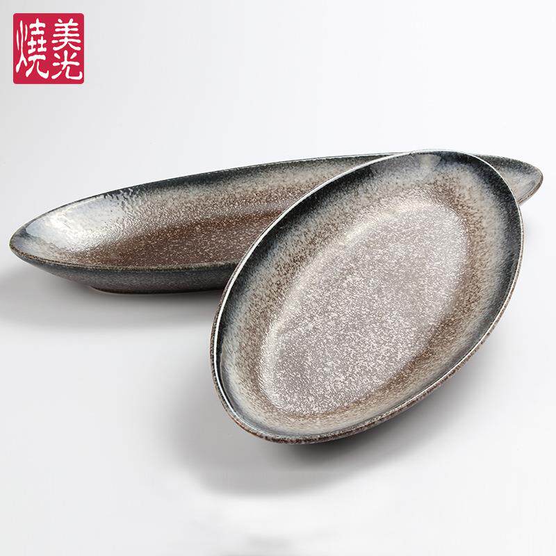 1822寸超大椭圆形长鱼盘日司韩式海寿刺身鲜MIO拼盘龙虾刺身/大鱼