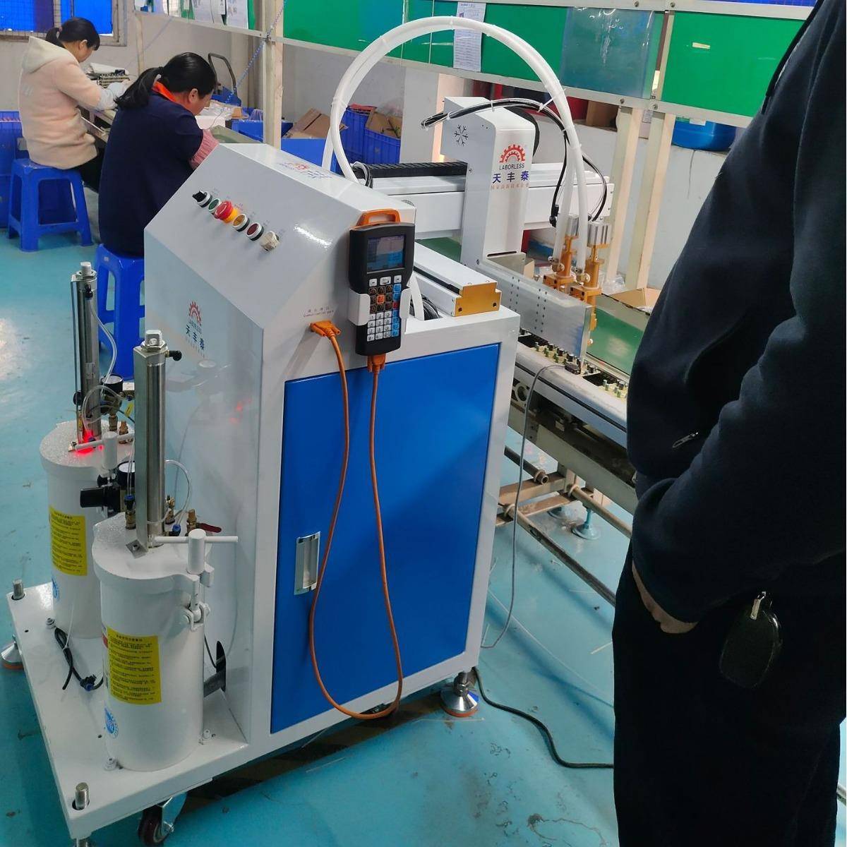 三轴331全自动落地式龙门B点胶配合流单水线作业TFT-331PC板机机