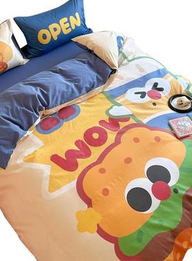 卡通ZUL床孩笠纯棉男被套202儿童床全棉新多巴胺四件套床款5上品