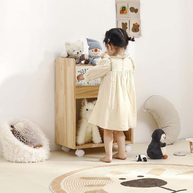 儿童房可移ETH动收绘本收纳书童桌旁小书架多功能儿玩架具纳架置