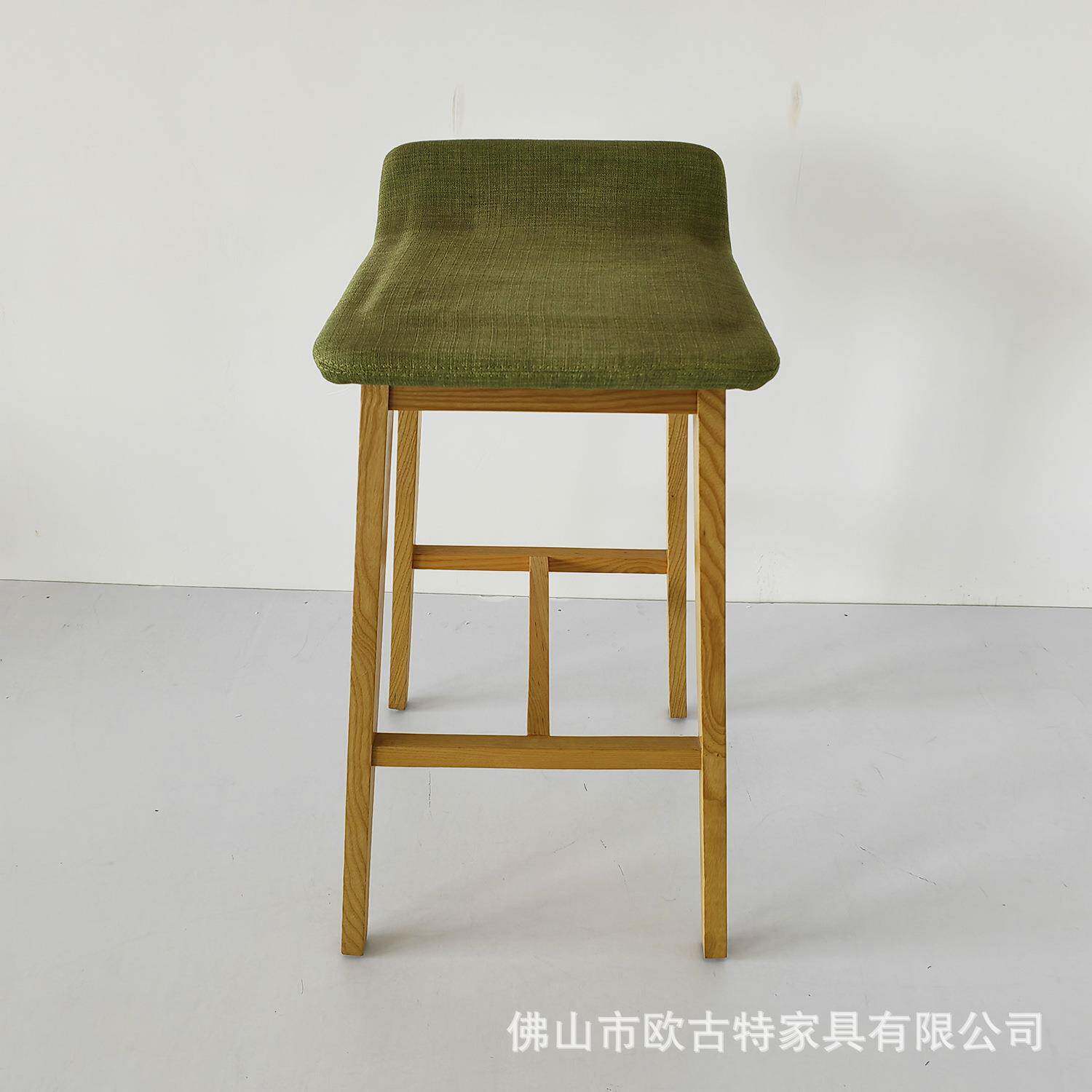 简约水垫曲柳木脚定型棉坐凳商用酒吧吧台椅开实放138吧式厨房高