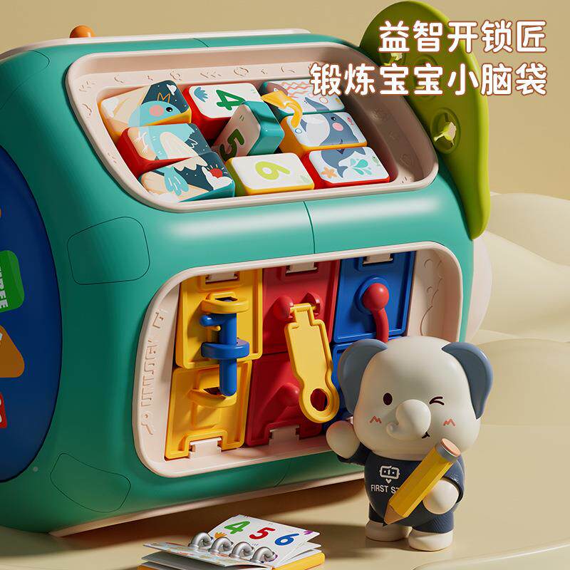 婴儿多功能八面无品牌/音0-3岁早教玩故事机声光乐六面体手拍鼓儿