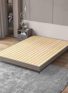 榻靠榻米骨床木架实现代简约酒店民宿日式落地矮床无床头无93519