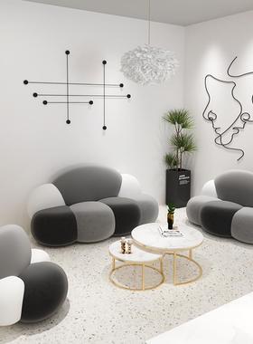 轻奢洽谈美甲店沙后发现代约小户型简厅单双客三人美式休闲YIP小