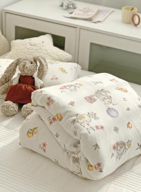 a类棉纱14903布被套儿竹竹童被罩纤维被小单幼儿园被套120x150单