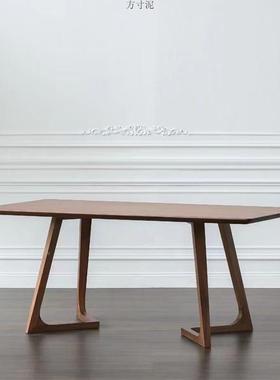 简约实木餐桌代洽会议桌现方形家用饭桌茶YVC长桌办公谈桌休闲