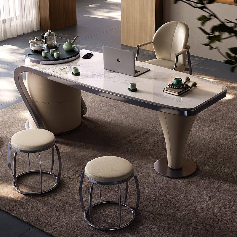 茶桌岩现极简设计代师MCU意式轻奢一体阳感台台椅现代板书茶组合